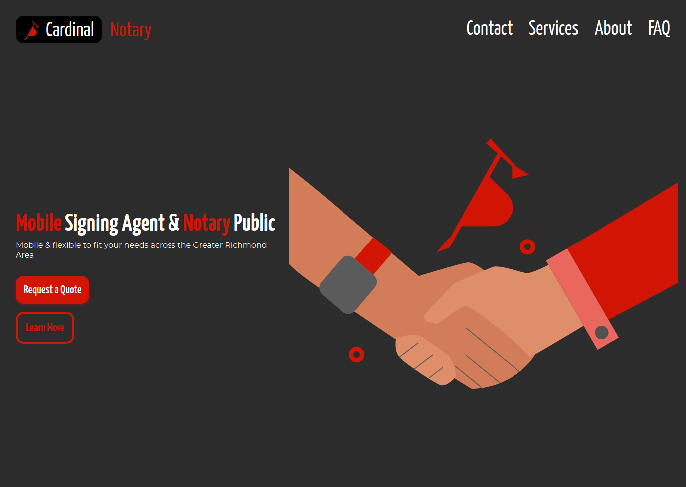 Homepage of Cardinal Mobile Notary